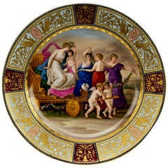 Assiette de Meissen Procession triomphale de la déesse de l'amour Vénus vers 1860 / 70
