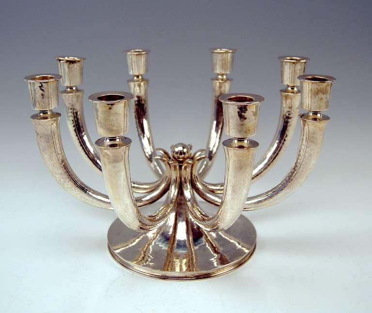 Branched Candleholder Candelabrum Art Deco by Hans Beckmann Düsseldorf Germany c. 1935
