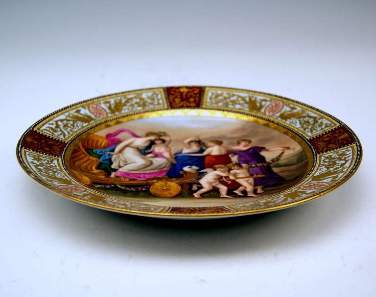 Meissen Plate Triumphal Procession of Goddess of Love Venus circa 1860 / 70 In Excellent Condition In Vienna, AT