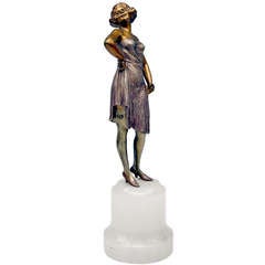 Vienna Bronze by Bruno Zach Elegant Lady Art Deco Period circa 1925