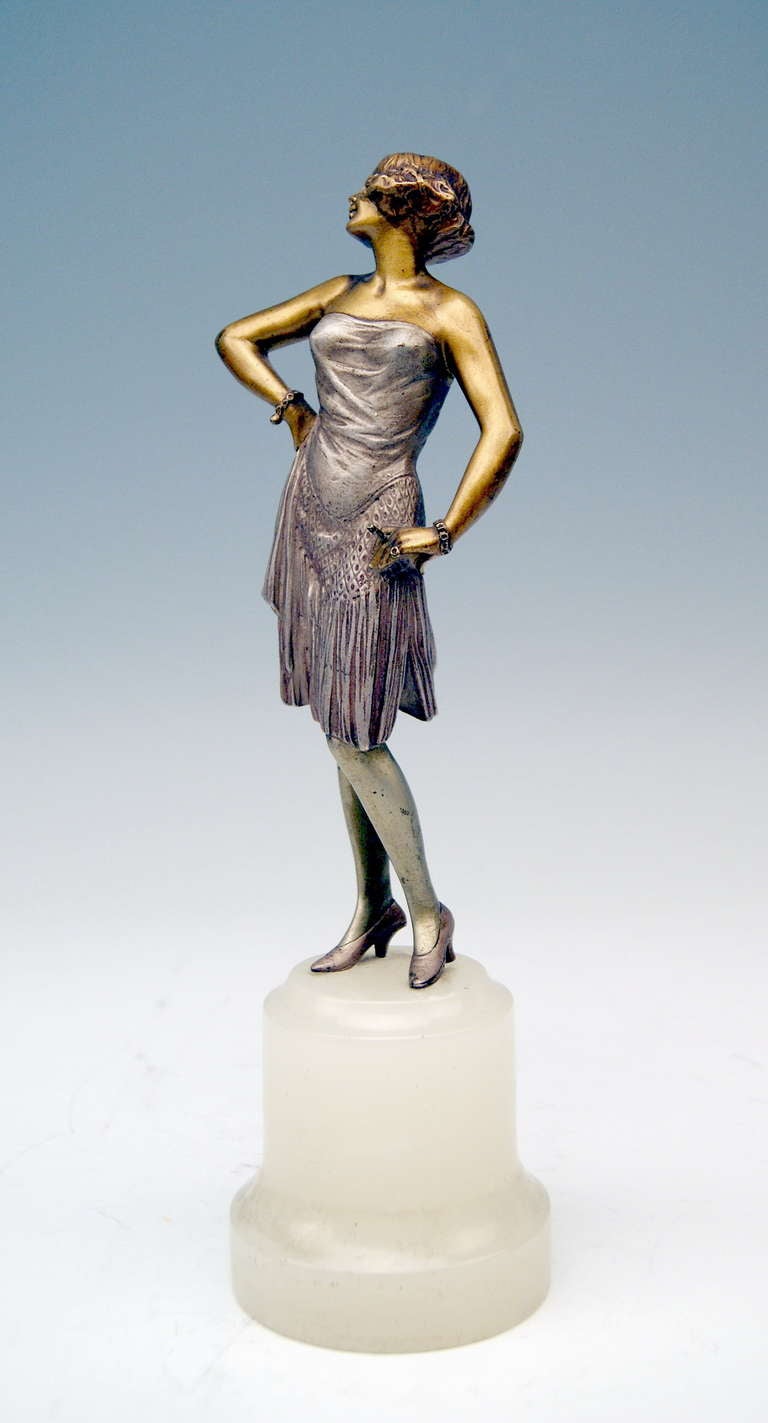 Austrian Vienna Bronze by Bruno Zach Elegant Lady Art Deco Period circa 1925