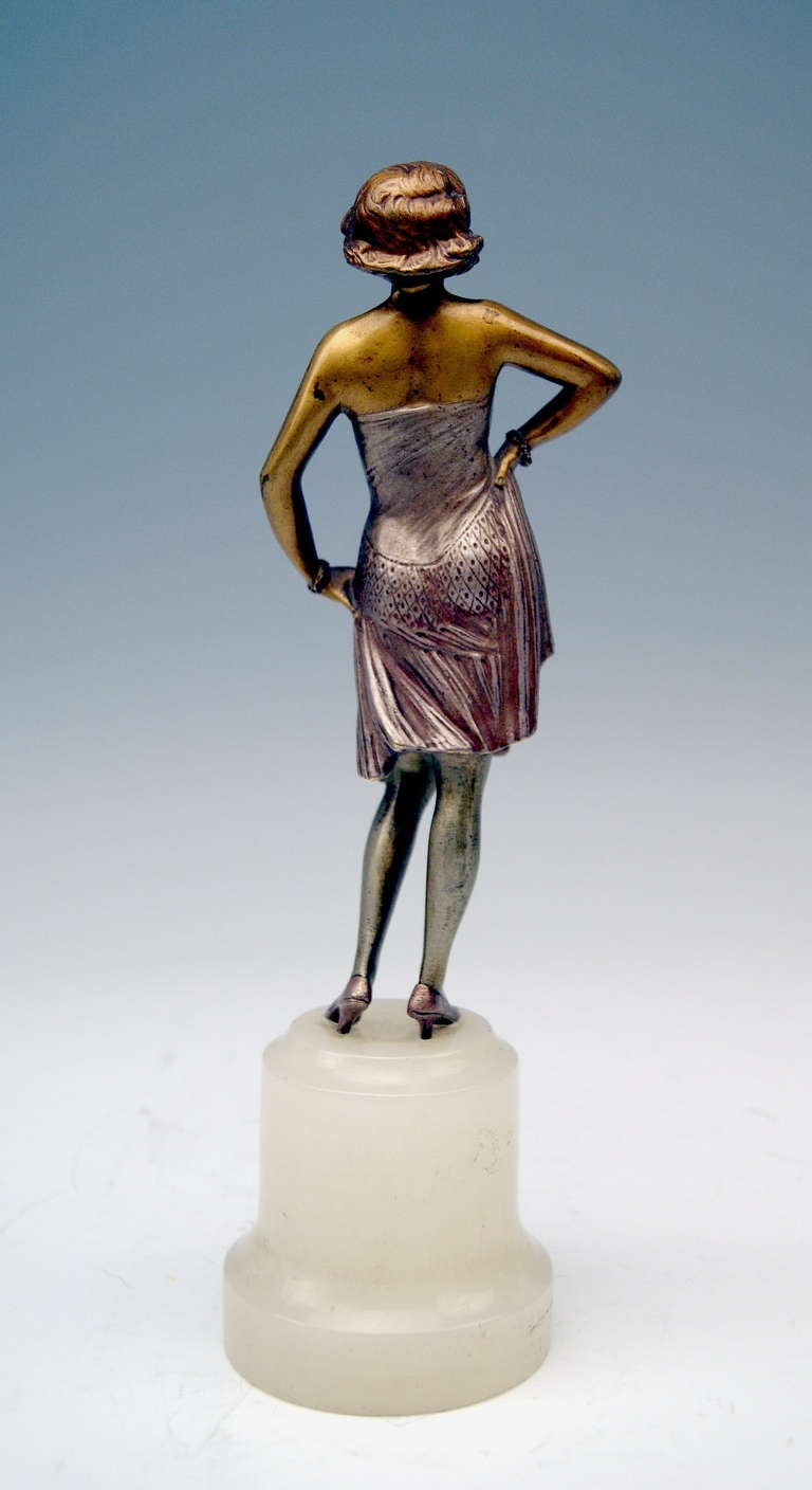 20th Century Vienna Bronze by Bruno Zach Elegant Lady Art Deco Period circa 1925