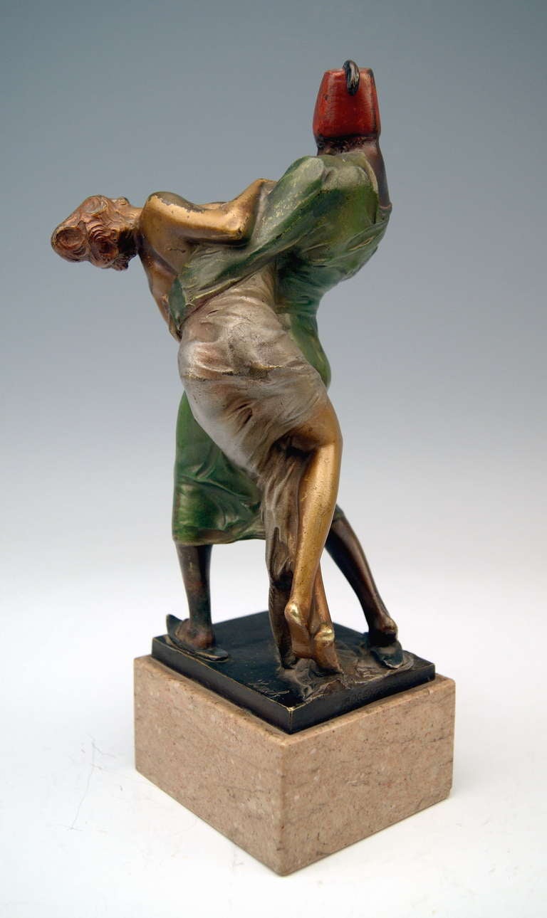 Austrian Vienna Bronze by Bruno Zach Arab Slave Trader Kidnapping Woman circa 1900 Argentor Vienna