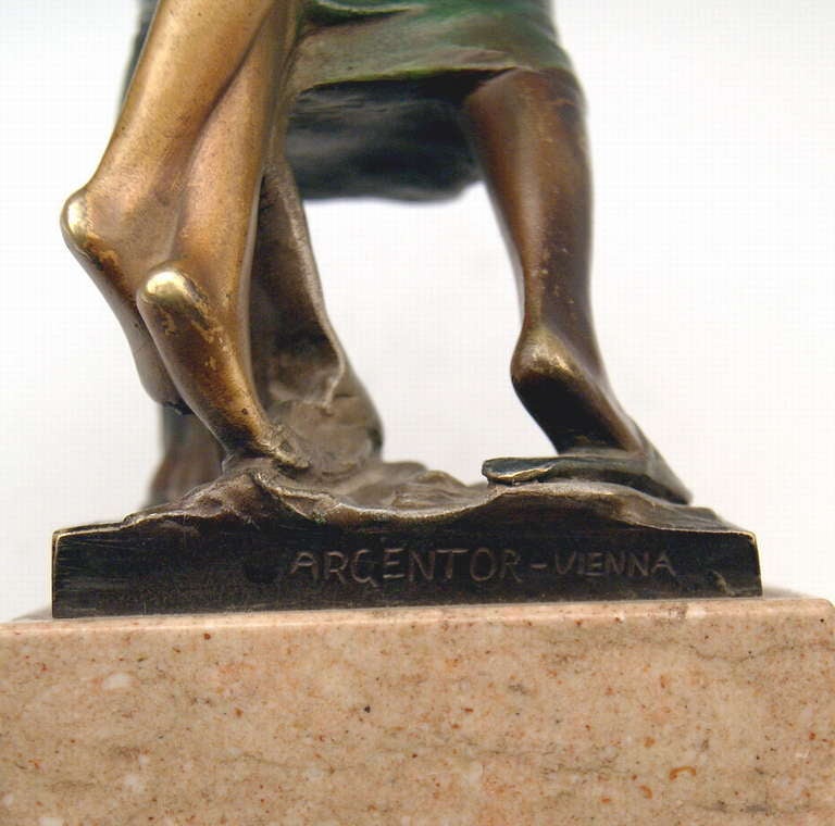 Vienna Bronze by Bruno Zach Arab Slave Trader Kidnapping Woman circa 1900 Argentor Vienna 1