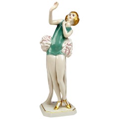 Rosenthal Allemagne Figurine féminine Art Déco Janine par D. Charol:: circa 1929