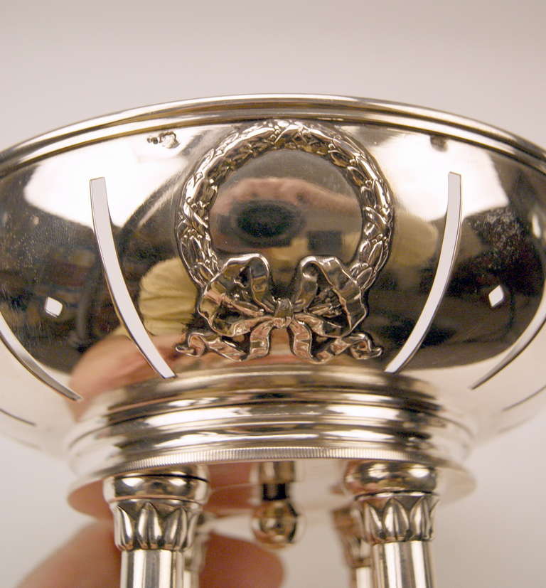 Silberner Jugendstilaufsatz aus Österreich mit Originalglaseinlage um 1905 (Glas)