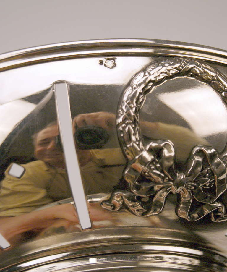 Silberner Jugendstilaufsatz aus Österreich mit Originalglaseinlage um 1905 1