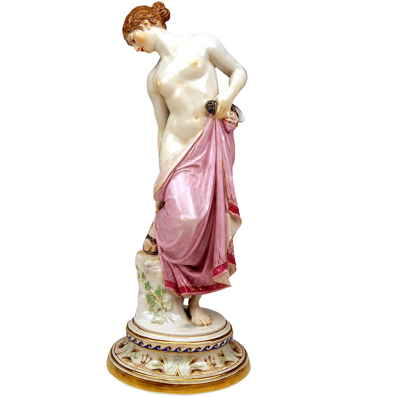 Meissen Female Nude After The Bath By Robert Ockelmann C.1900