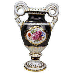 Meissen Snake Handles Vase Finest Flowers Height 19.4 Inches C.1924-34-34