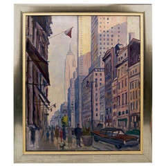 New York By Rudolf Ullik Circle Kokoschka Oil On Canvas 1972 3