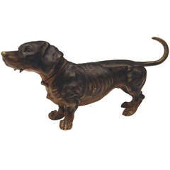 Antique Vienna Bronze Lovely Dog Figurine Dachshund Made circa 1900