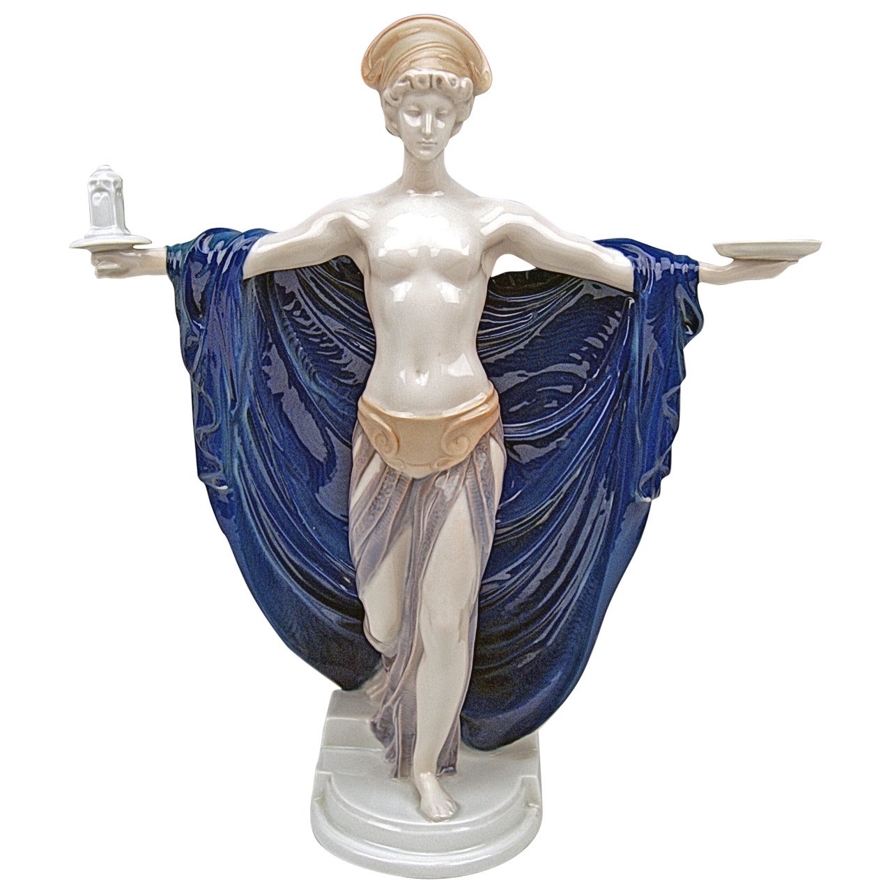 Rosenthal Deutschland Seltene Figur Tempel Einweihung von F. Liebermann:: um 1914