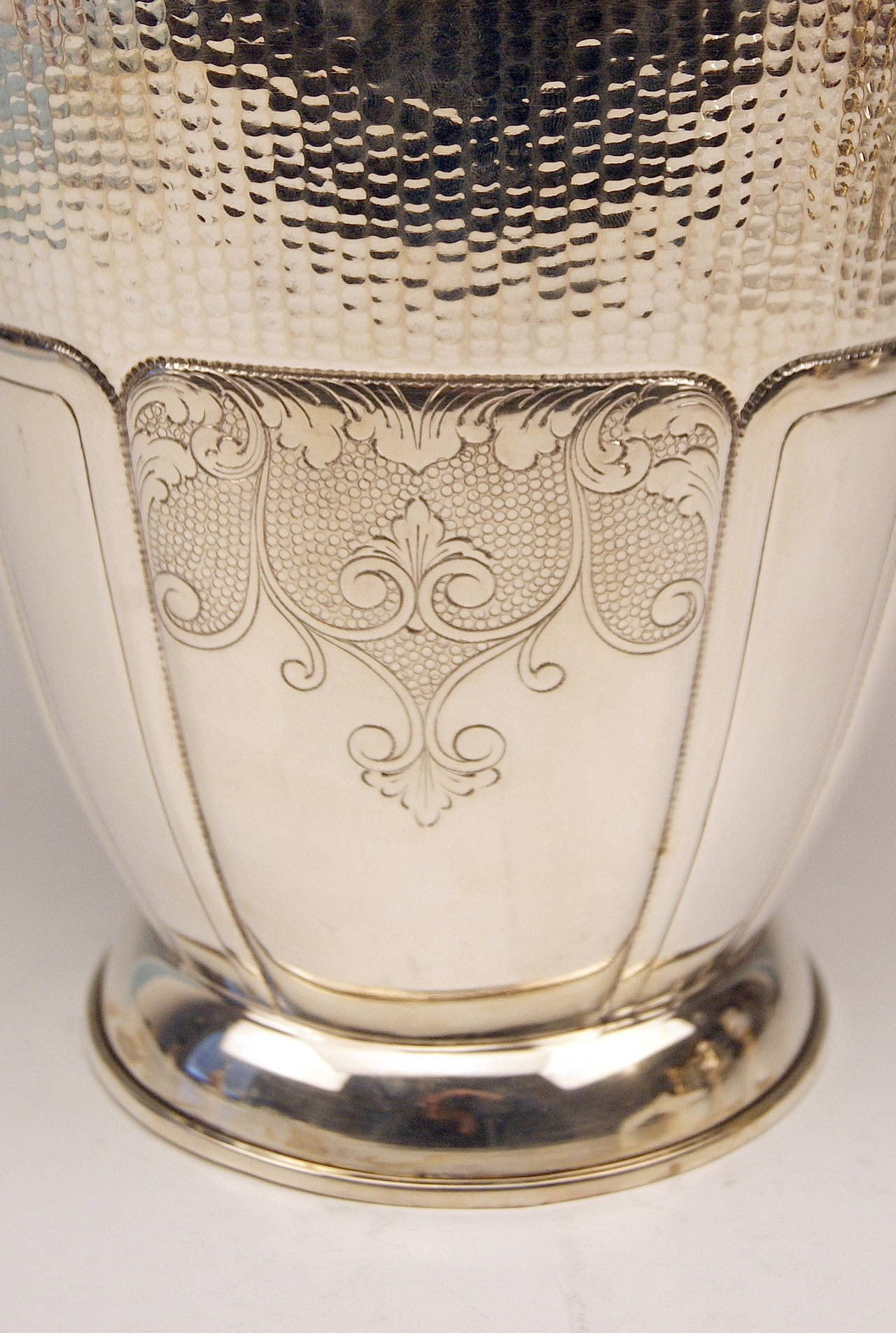 Early 20th Century Silver Champagne Cooler Stancampiano Silver Company Palermo Sicily Italy c.1925