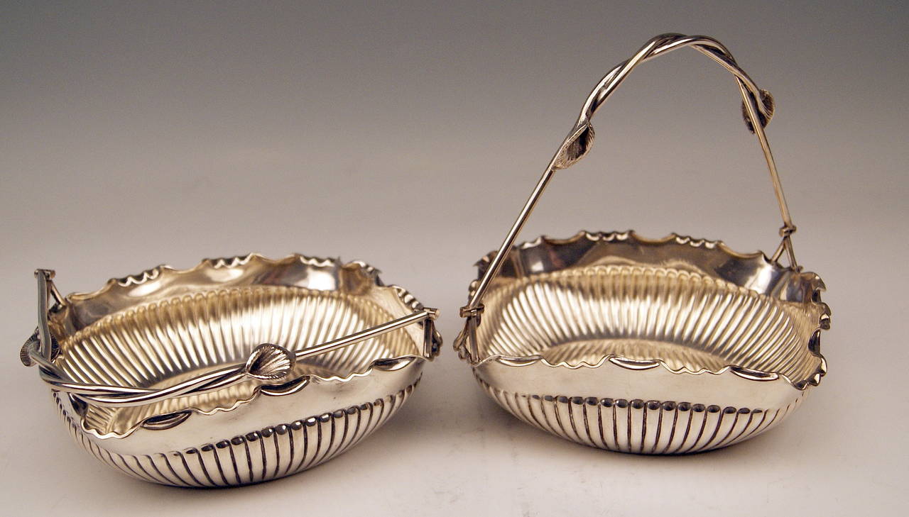 silver baskets with handles