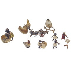 Vienna Bronze Figurines' Group En Miniature Made by Franz Bergman(n) ca 1900