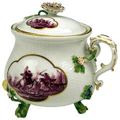 Antique Meissen Lidded Pot Rococo Period, circa 1745