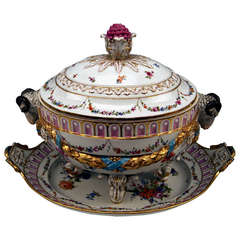 Meissen Large Lidded Tureen With Oval Platter Marcolini Period Made C.1800