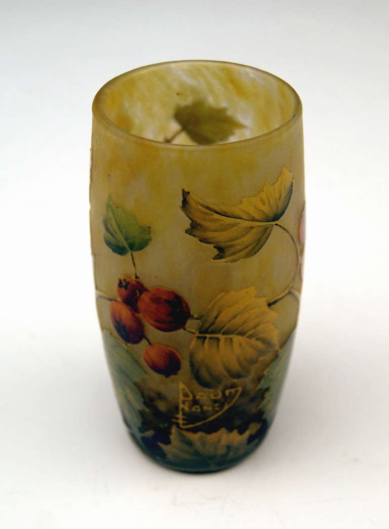 Daum Nancy Vase with Rosehips Art Nouveau France Lorraine 1905 - 1910 1