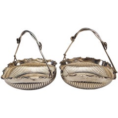 Antique German Silver Baskets with Handles by W. Binder & Ap, Made before 1899
