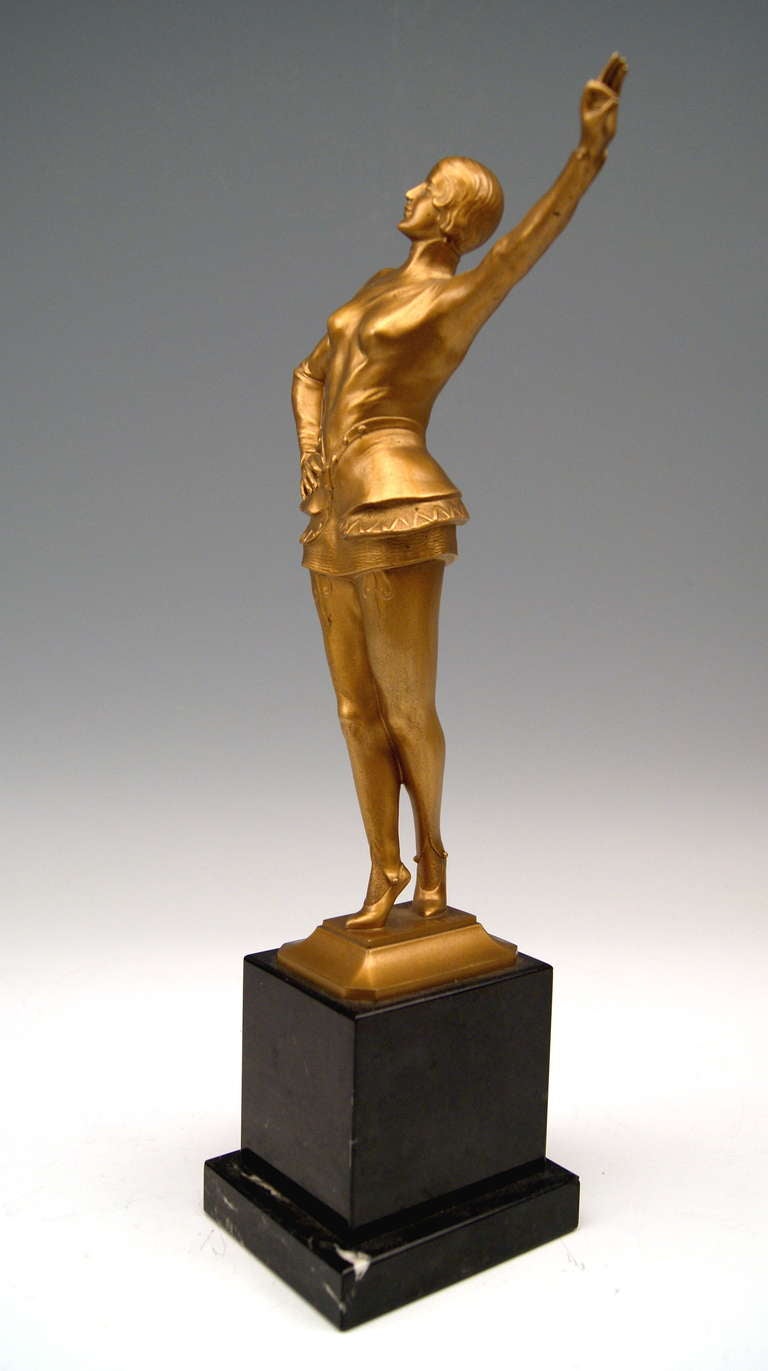 Austrian Vienna Bronze by Ernst Beck of Art Deco Lady Dancer circa 1925 For Sale