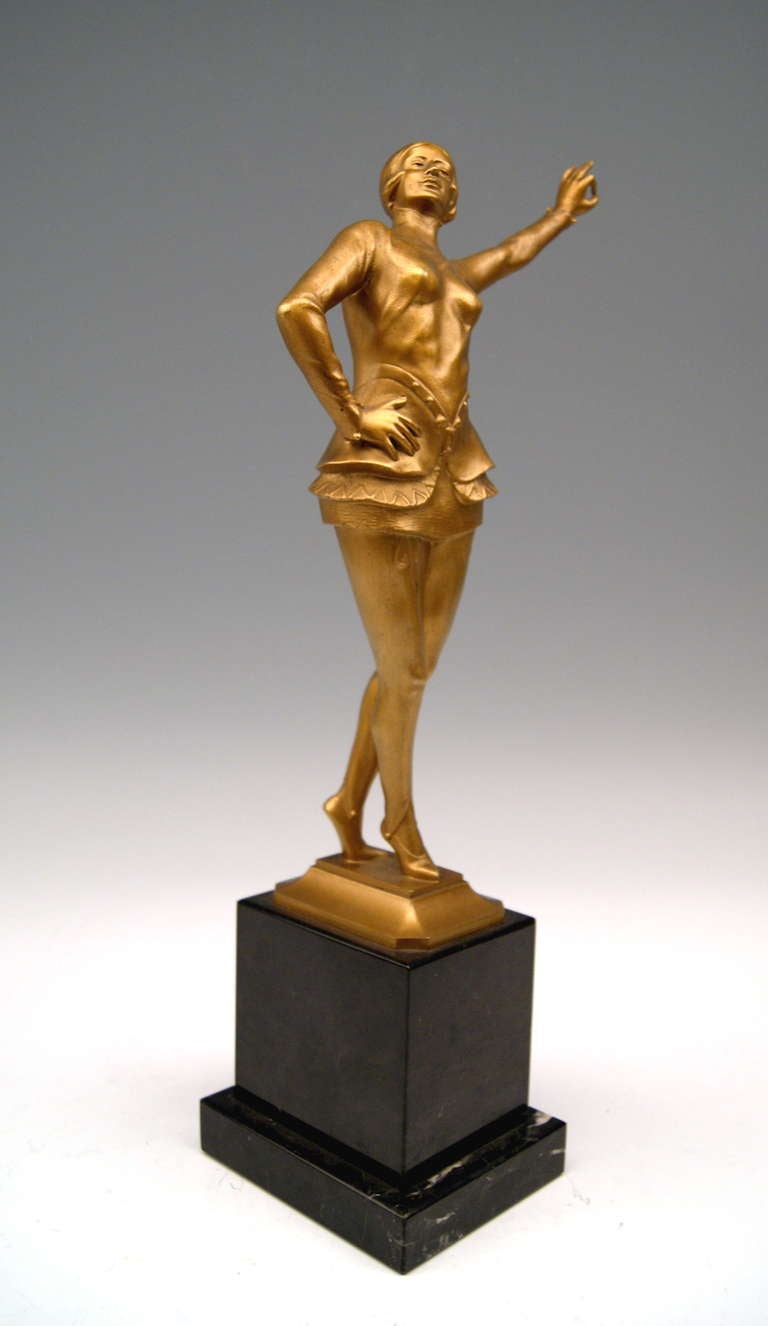 20th Century Vienna Bronze by Ernst Beck of Art Deco Lady Dancer circa 1925 For Sale