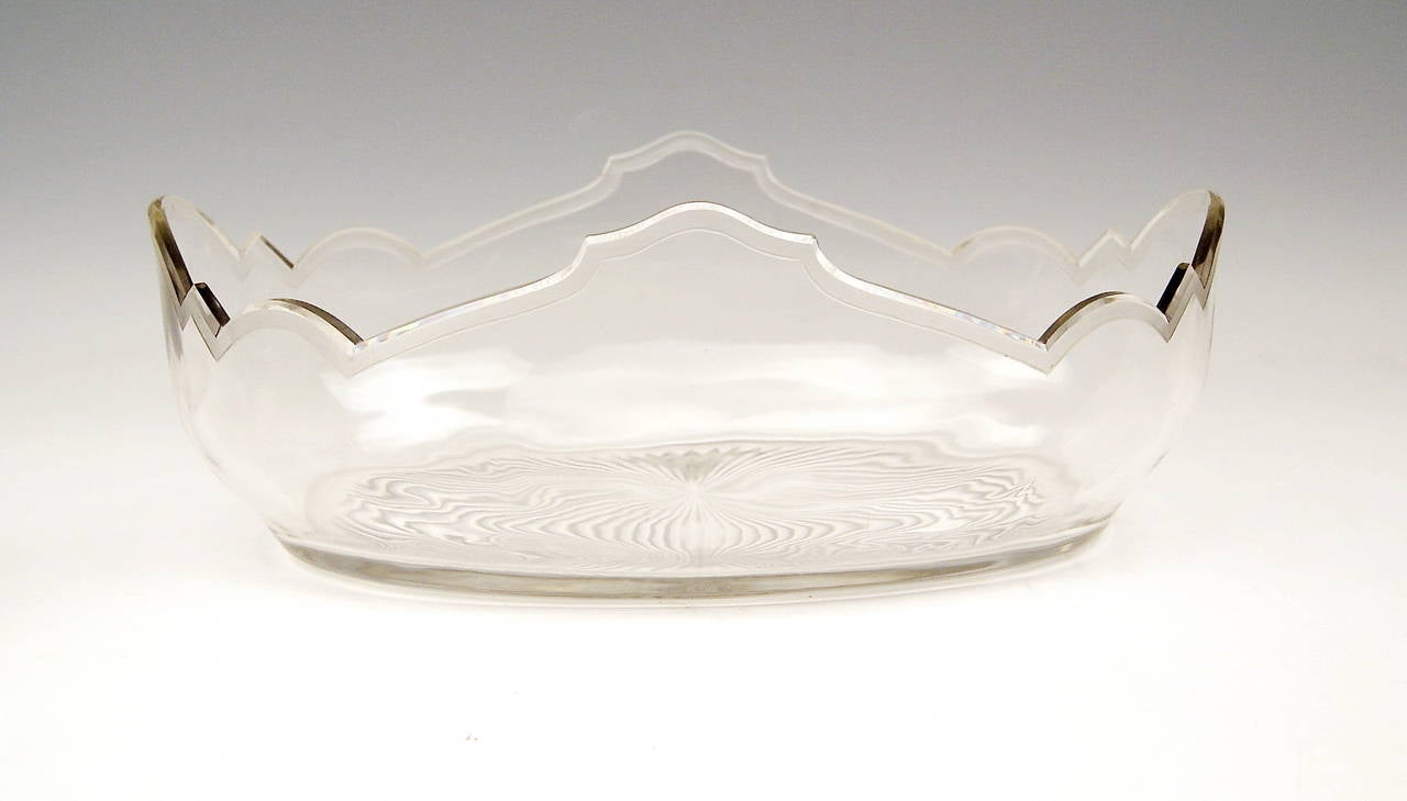 Silver Art Nouveau German Large Flower Bowl Glass Liner by Bruckmann cirac 1900 3