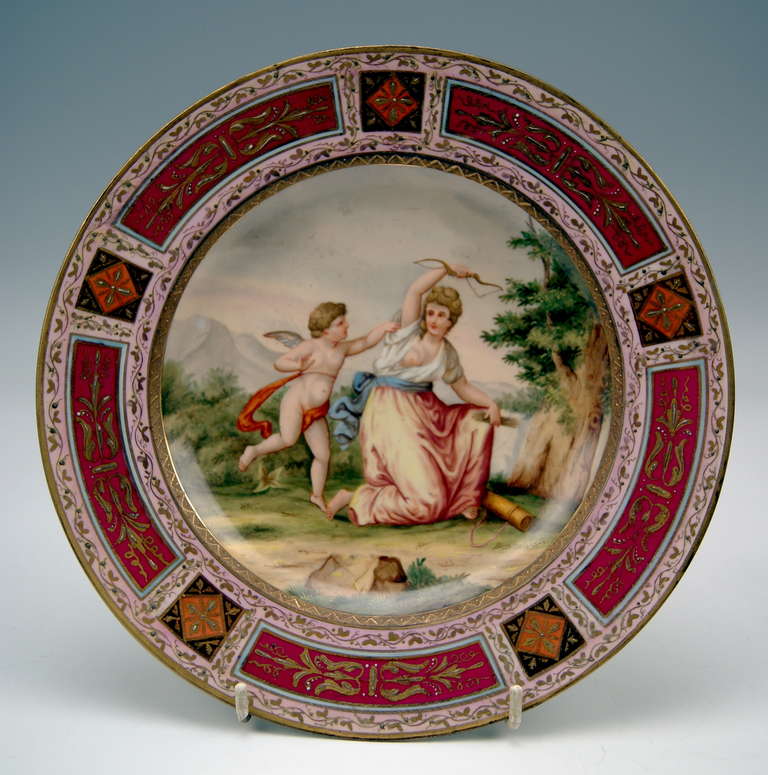 Biedermeier Plate Imperial Viennese Porcelain Manufactory dated 1816 For Sale