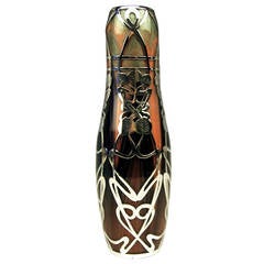 Vase Loetz Widow Art Nouveau, Titania Gre 2512 Silver Overlay, circa 1906 6