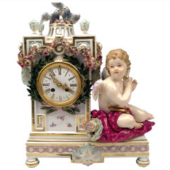 Antique Meissen Gorgeous Table or Mantle Clock circa 1870