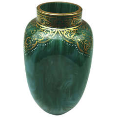 Loetz Widow Klostermuehle Bohemian Art Nouveau Early Vase circa 1893 Decor Malachit 2