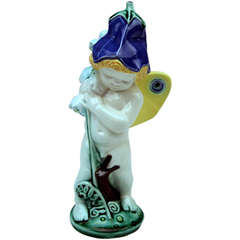 Michael Powolny Vienna So-Said Bellflower Cherub Lovely Figurine circa 1910 -12 9