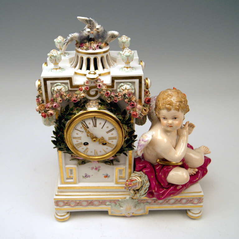 19th Century Meissen Gorgeous Table or Mantle Clock circa 1870