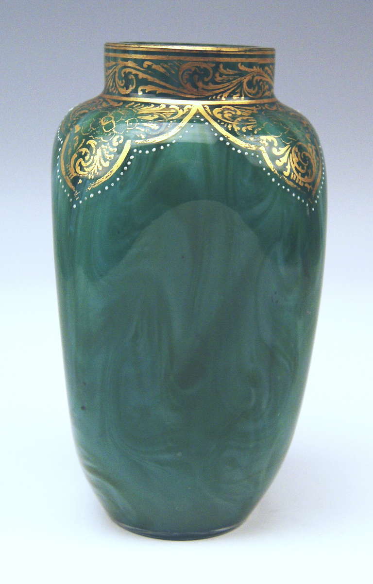 Painted Loetz Widow Klostermuehle Art Nouveau Early Vase circa 1893 Decor Malac