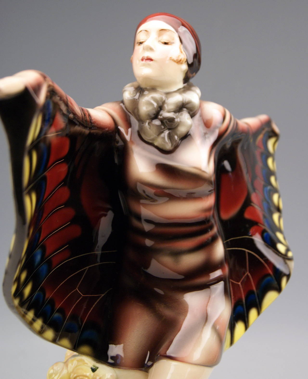 Austrian Tall Goldscheider Figurine 'The Captured Bird' by Josef Lorenzl, circa 1930