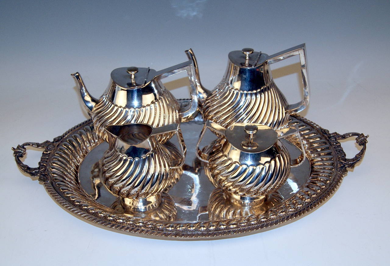 Silver Stunning Coffee Tea Set Greifswald Germany, Jeweller Radicke, circa 1950
