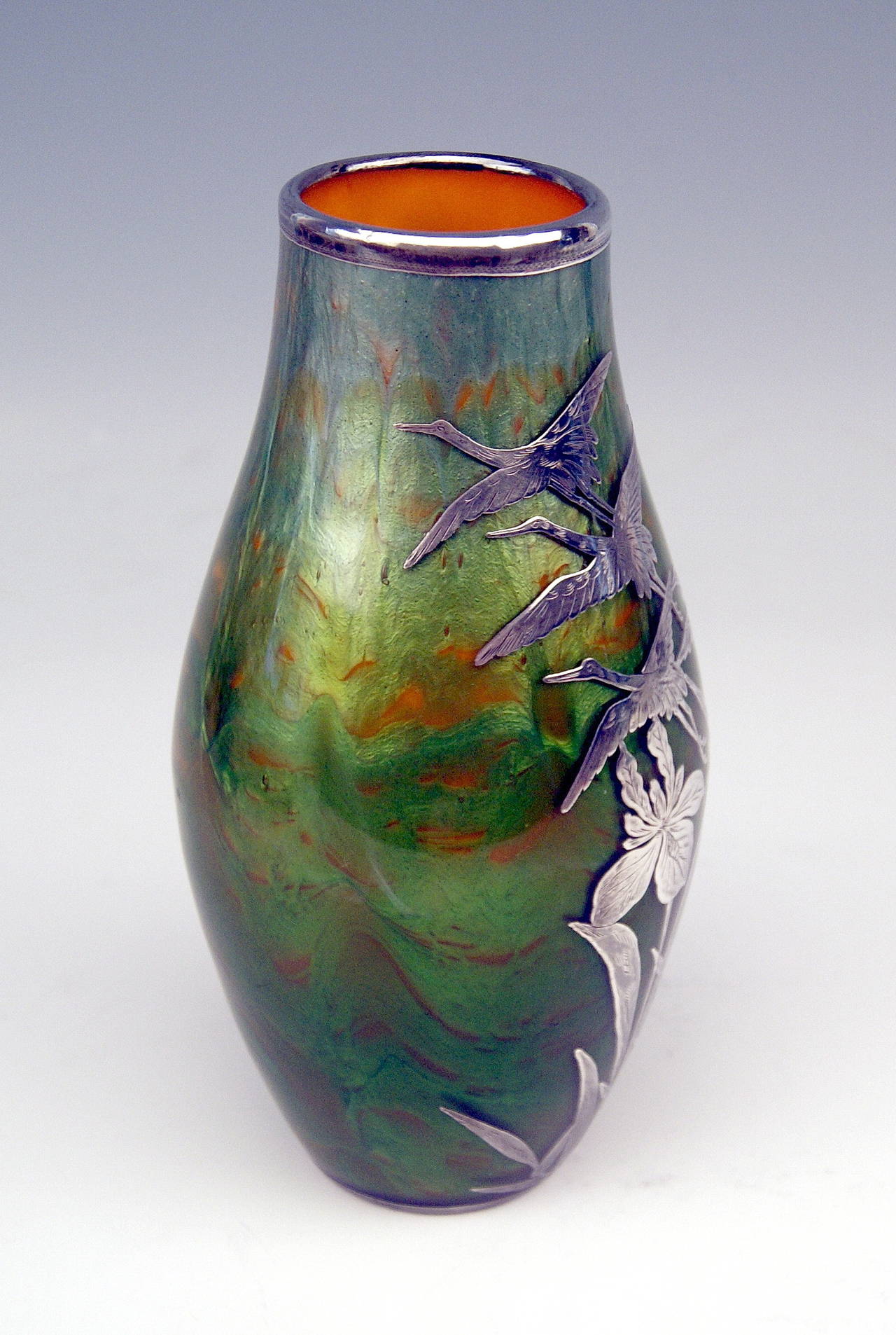 loetz silver overlay vase