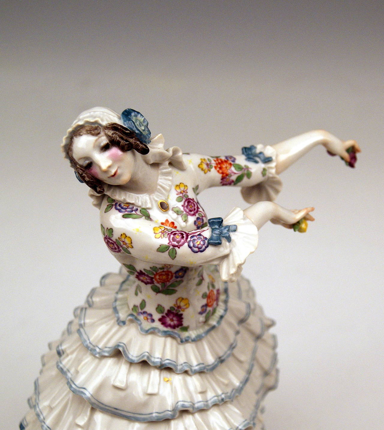 Painted Meissen Ballet Dancer 