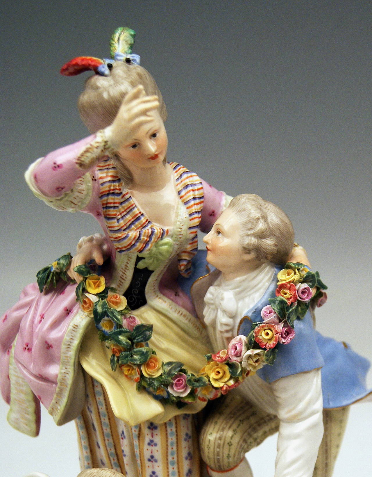 Peint Groupe de figurines de Meissen:: 