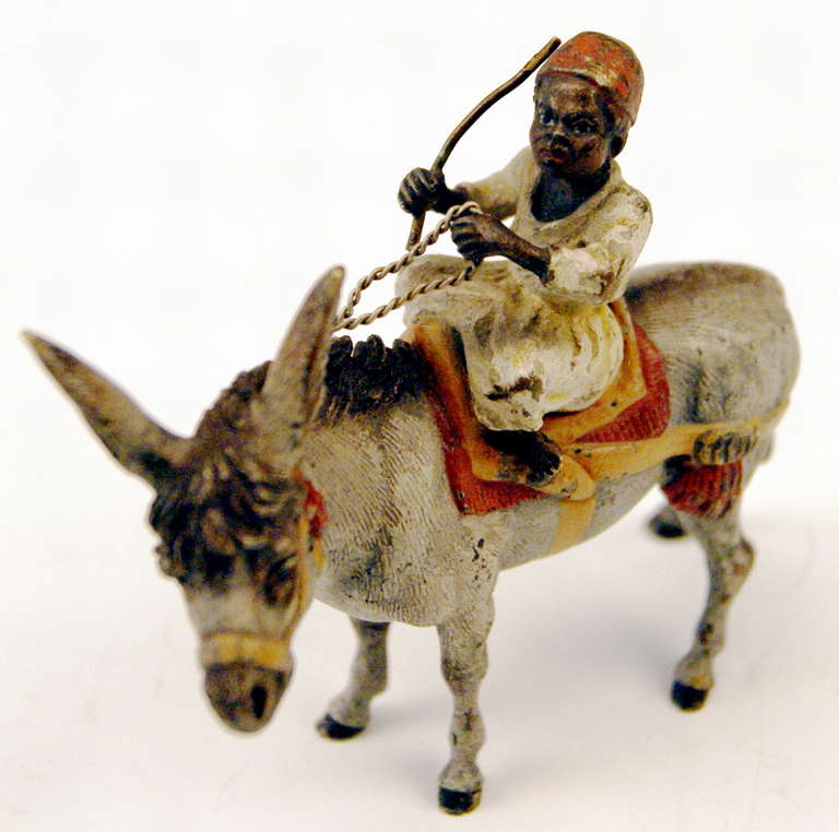 Other Vienna Bronze Made by Franz Bergman(n) Arab on Donkey c.1890 - 1900