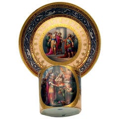 Imperial Porcelain Antique Mythology Cup and Saucer, Vienna, 1806-1815
