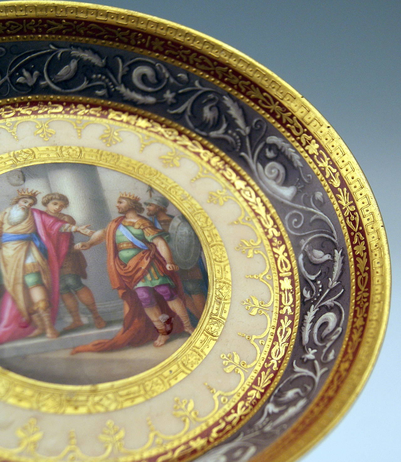 Painted Imperial Porcelain Antique Mythology Cup and Saucer, Vienna, 1806-1815