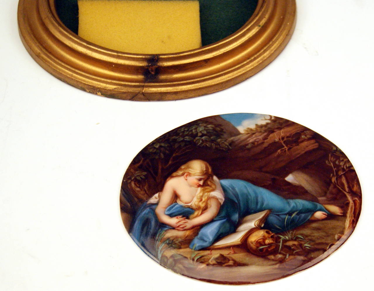 Neoclassical Meissen Oval Plate Painting Allegory of Perishability, circa 1870
