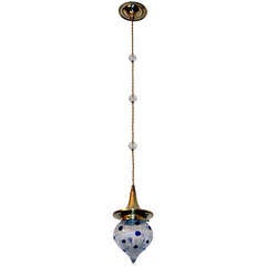 L. Bauer attr. Gorgeous Loetz Art Nouveau Suspended Lamp Vienna, circa 1905