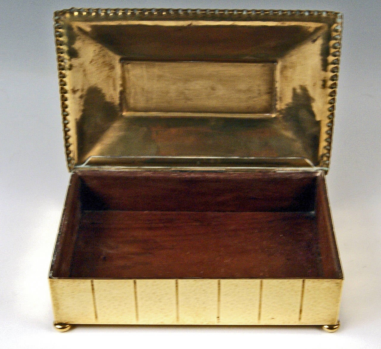 Early 20th Century German Brass Art Deco Lidded Gorgeous Box Casket by WMF, circa 1920 - 1925 For Sale