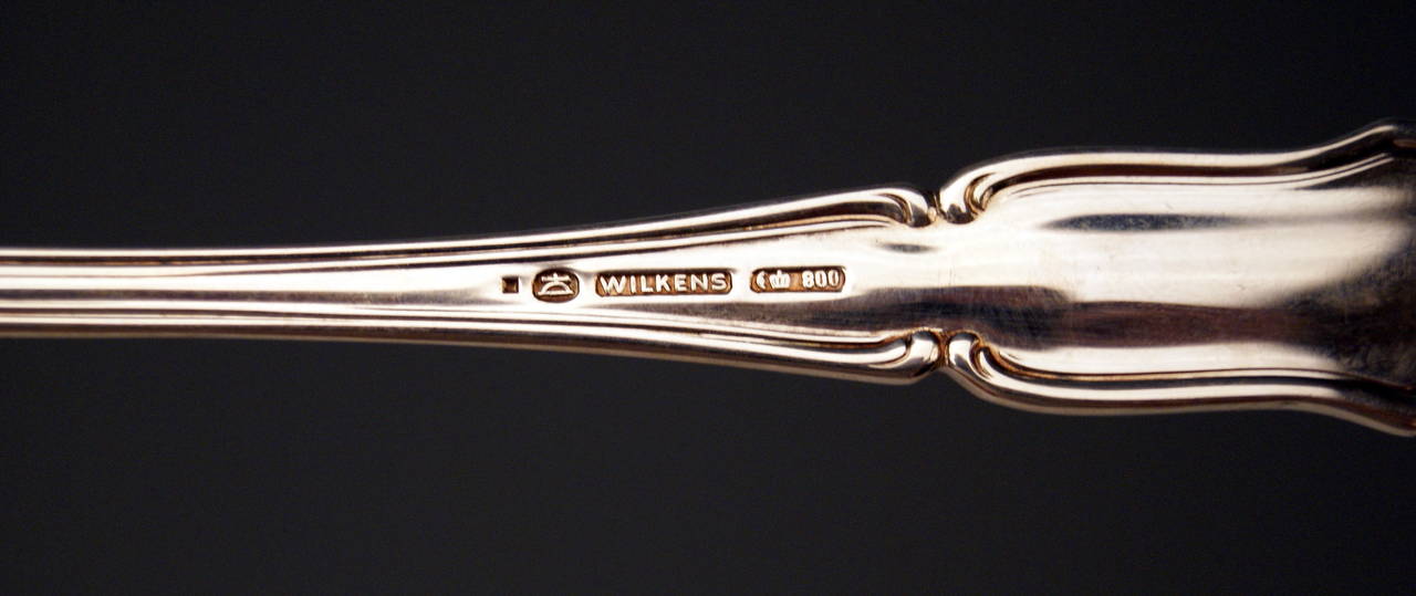 Silver Dresden Baroque 109-Piece Flatware for 12 by Wilkens, Germany circa 1925 1