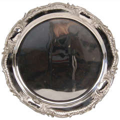 Silver Austrian Huge Round Serving Platter Diameter, circa 1895-1900