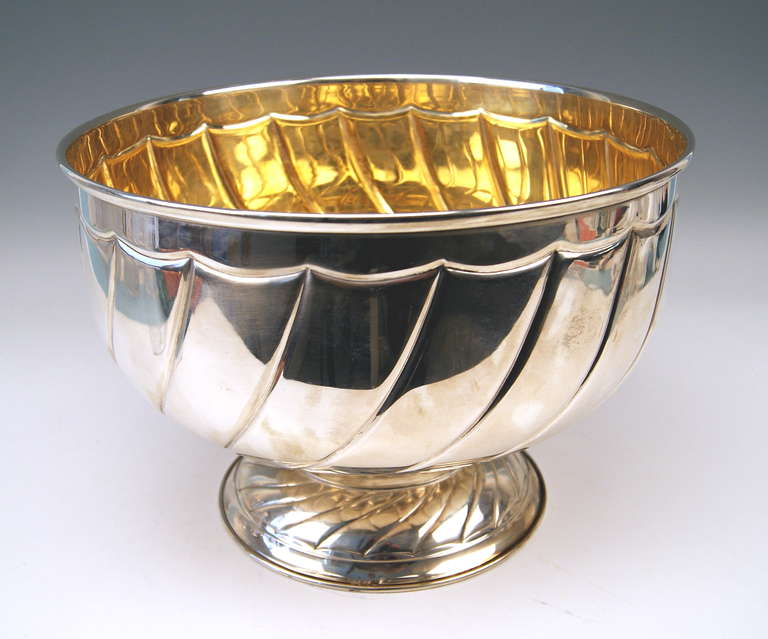 Mid-20th Century Silver Italian Huge Champagne Cooler, Gilded Inside, circa 1950