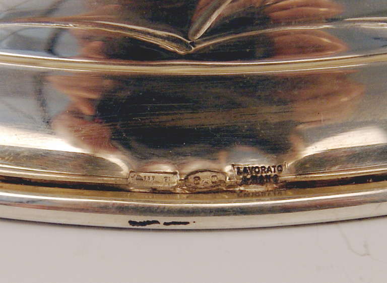 Silver Italian Huge Champagne Cooler, Gilded Inside, circa 1950 1