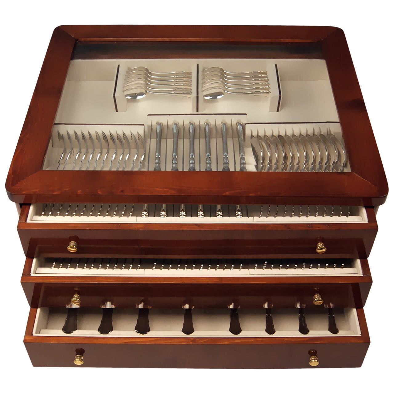 Silver Dresden Baroque 109-Piece Flatware for 12 by Wilkens, Germany circa 1925