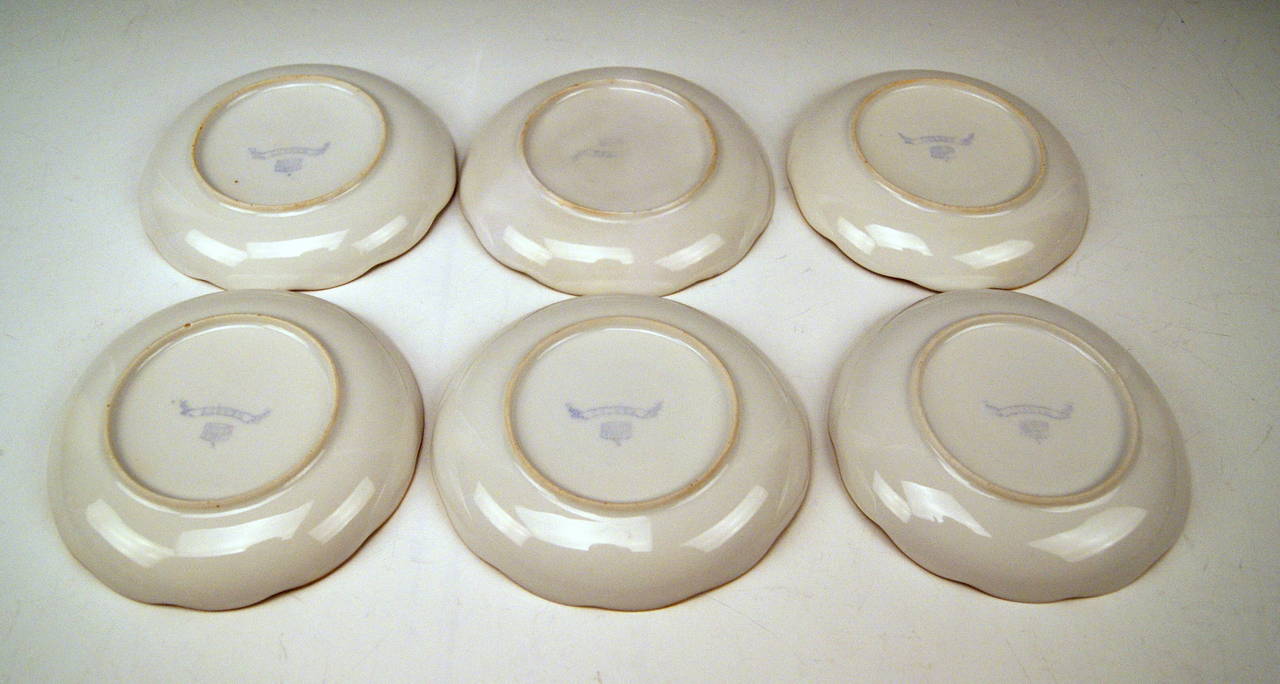 Painted Herend Rare Coffee Set for Six Persons with Chinoiserie Flower Decor